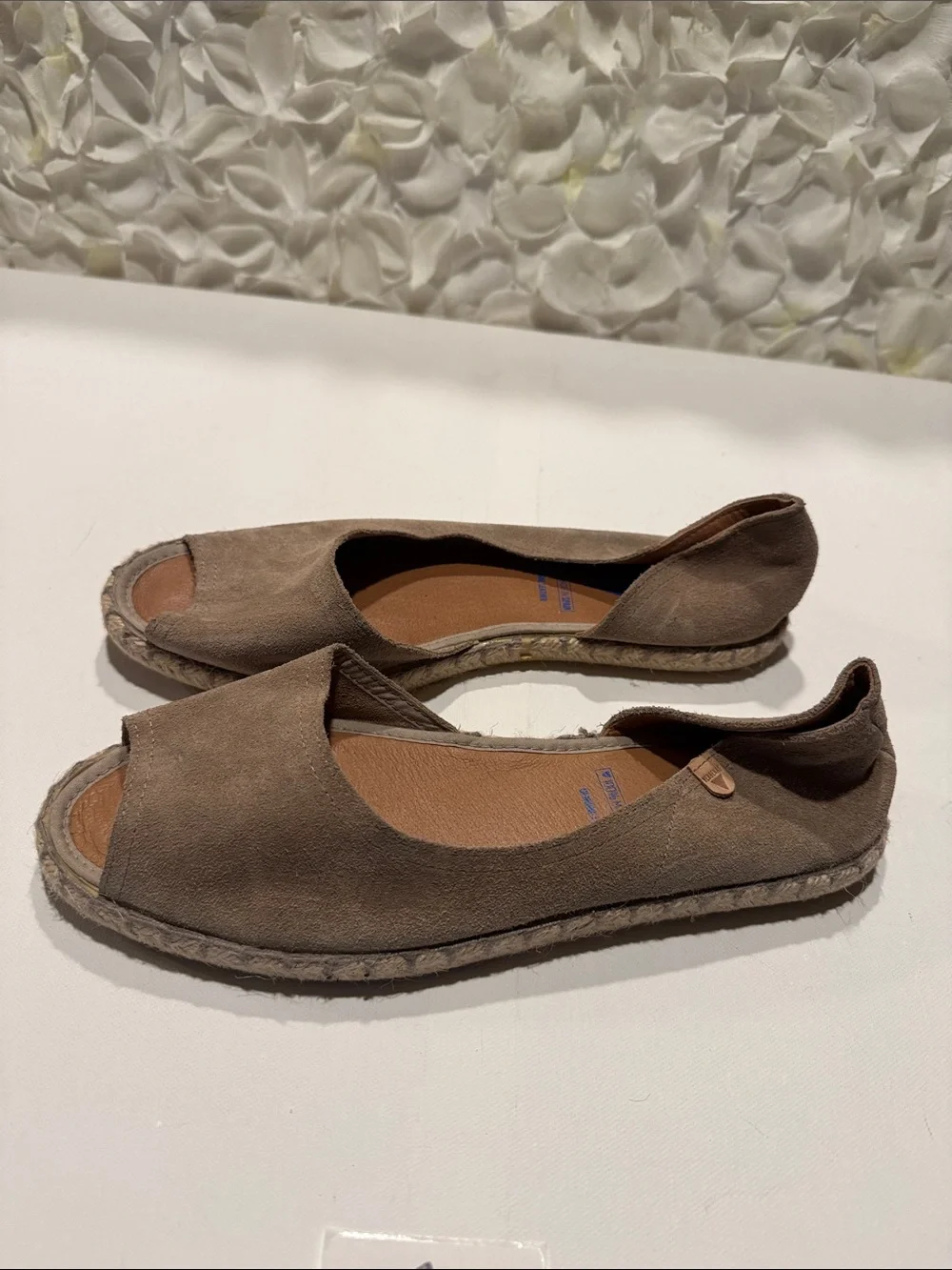 Women’s Taupe Suede Open-Toe Espadrilles